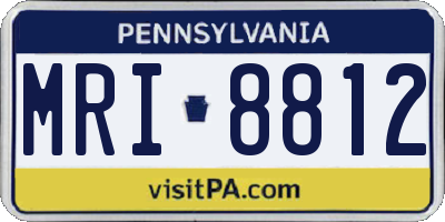 PA license plate MRI8812