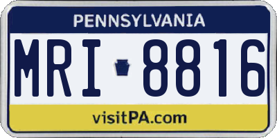 PA license plate MRI8816