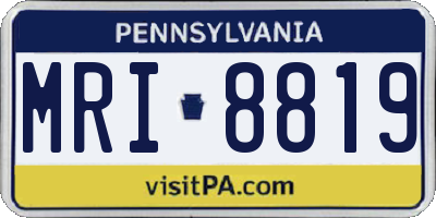 PA license plate MRI8819