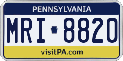 PA license plate MRI8820