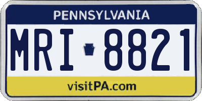 PA license plate MRI8821