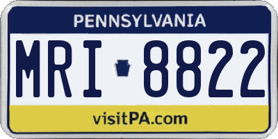 PA license plate MRI8822