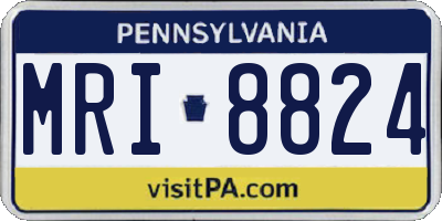 PA license plate MRI8824