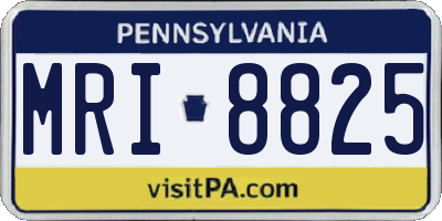 PA license plate MRI8825