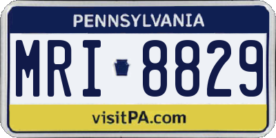 PA license plate MRI8829