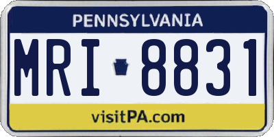 PA license plate MRI8831