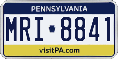 PA license plate MRI8841
