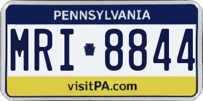 PA license plate MRI8844