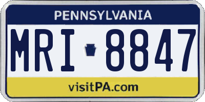 PA license plate MRI8847