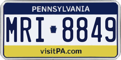 PA license plate MRI8849