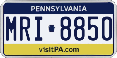 PA license plate MRI8850