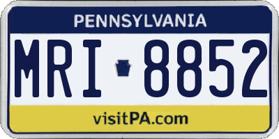 PA license plate MRI8852