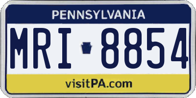 PA license plate MRI8854