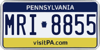 PA license plate MRI8855