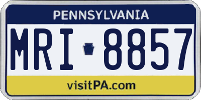 PA license plate MRI8857