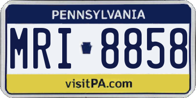 PA license plate MRI8858