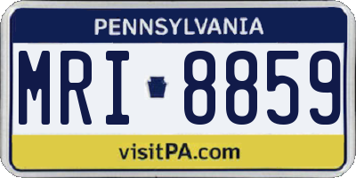 PA license plate MRI8859