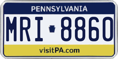 PA license plate MRI8860