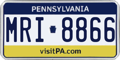 PA license plate MRI8866