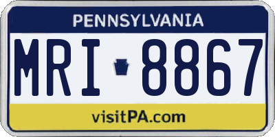 PA license plate MRI8867