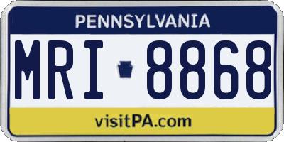PA license plate MRI8868