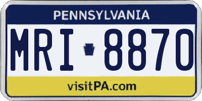 PA license plate MRI8870