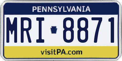 PA license plate MRI8871