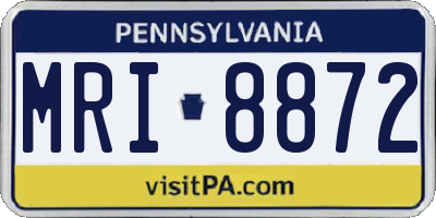PA license plate MRI8872