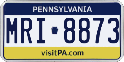 PA license plate MRI8873