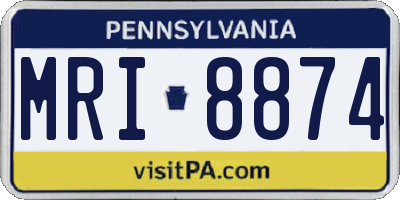 PA license plate MRI8874