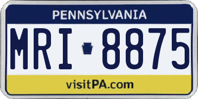 PA license plate MRI8875