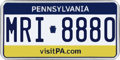 PA license plate MRI8880