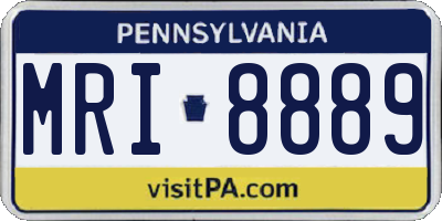 PA license plate MRI8889