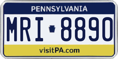 PA license plate MRI8890