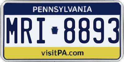 PA license plate MRI8893