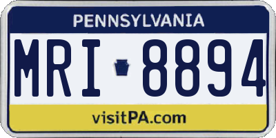 PA license plate MRI8894