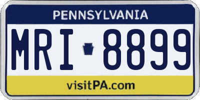 PA license plate MRI8899