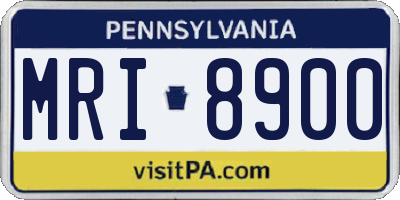 PA license plate MRI8900