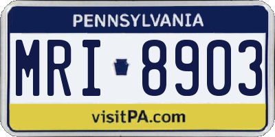 PA license plate MRI8903