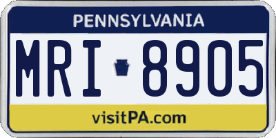 PA license plate MRI8905