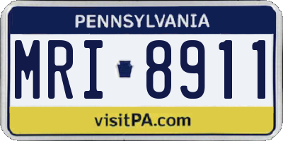 PA license plate MRI8911