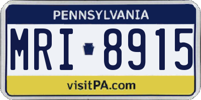 PA license plate MRI8915