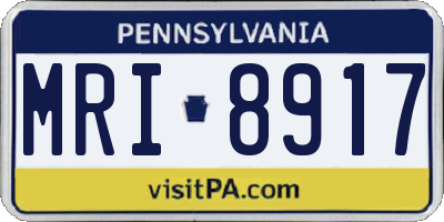 PA license plate MRI8917