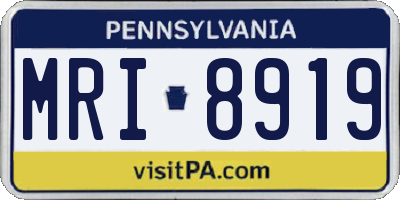 PA license plate MRI8919