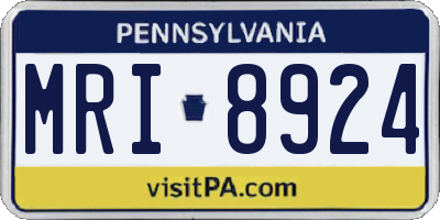 PA license plate MRI8924
