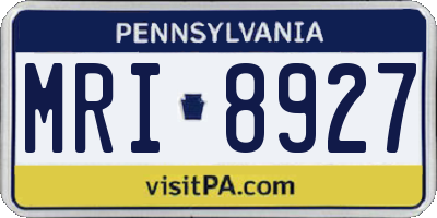 PA license plate MRI8927
