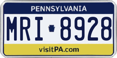 PA license plate MRI8928