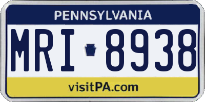 PA license plate MRI8938