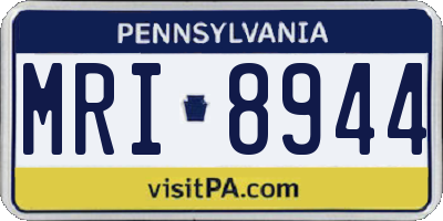 PA license plate MRI8944