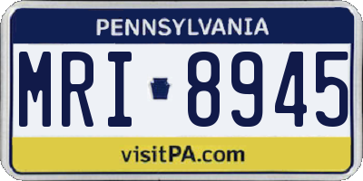PA license plate MRI8945